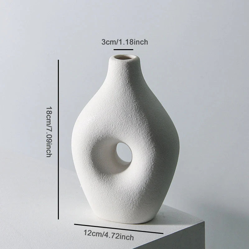Handmade European style ceramic vase with frosted finish for flowers