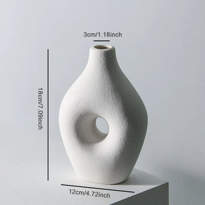 Handmade European style ceramic vase with frosted finish for flowers