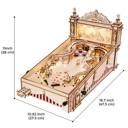 Robotime ROKR DIY Pinball Machine 3D Wooden Puzzle with colourful LED effects
