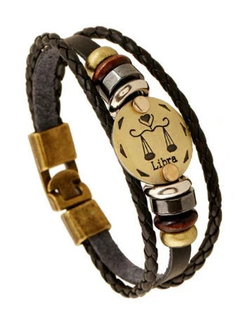 Stylish constellation-themed leather bracelet with adjustable length and variety of designs