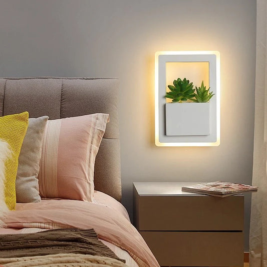 Modern white LED bedside wall lamp with anti-blue light technology and European design