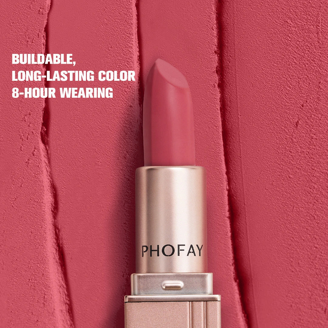 PHOFAY Matte Lipstick in various vibrant colours, long-lasting and waterproof
