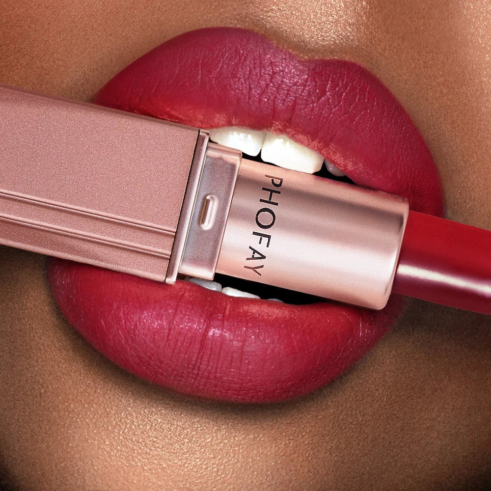 PHOFAY Matte Lipstick in various vibrant colours, long-lasting and waterproof