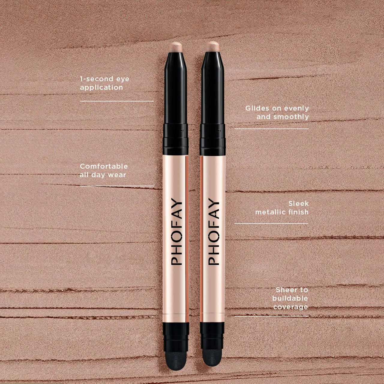 PHOFAY Eyeshadow Stick with built-in smudger in various colors