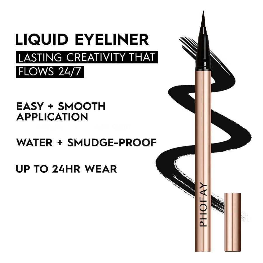 PHOFAY Waterproof Eyeliner in Black for long-lasting, flawless eye makeup