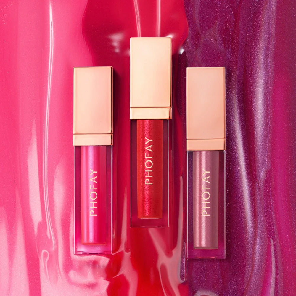 PHOFAY Ultra-Glossy Lip Gloss with high-shine finish in various colors