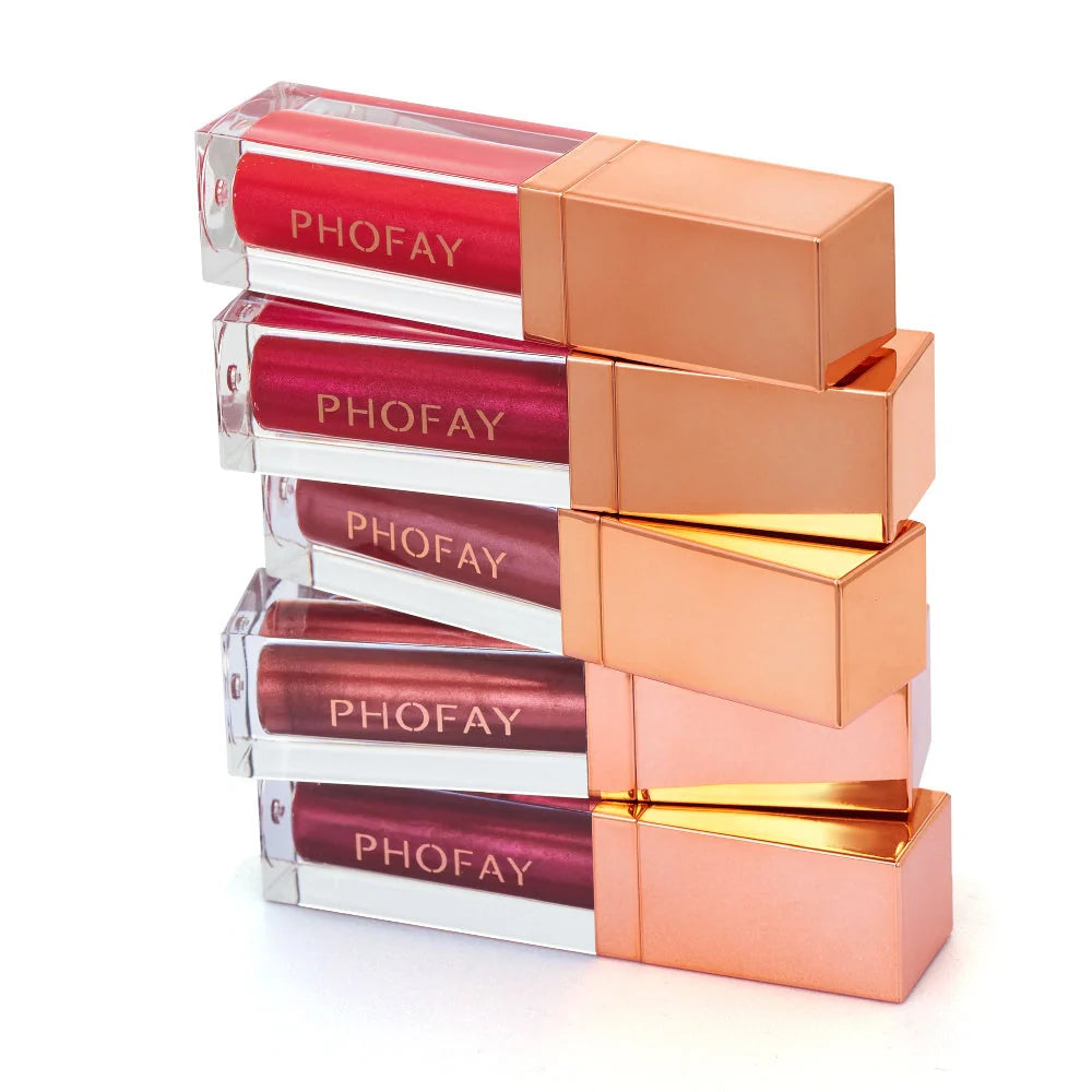 PHOFAY Ultra-Glossy Lip Gloss with high-shine finish in various colors