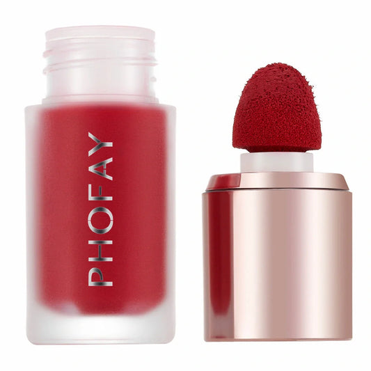PHOFAY Mousse Liquid Blush with sponge applicator for seamless application