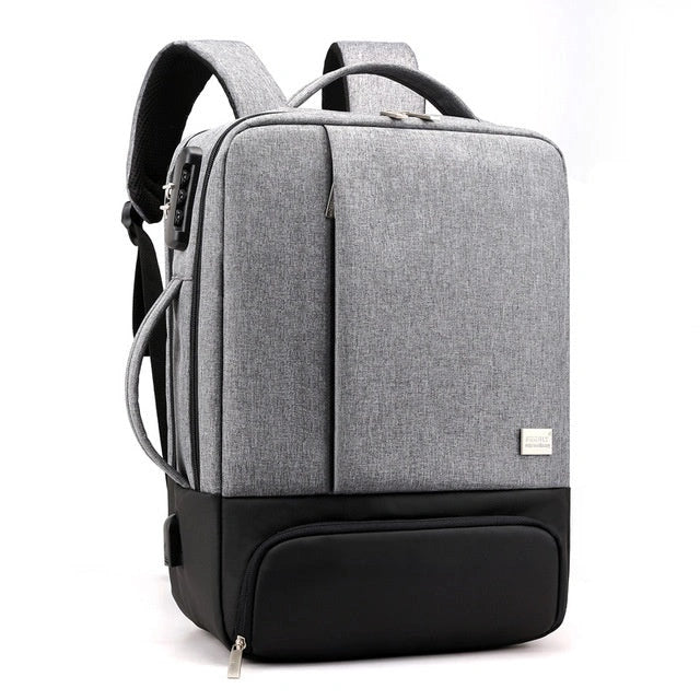 15.6 inch durable nylon laptop bag with anti-theft feature in blue, light grey, and black