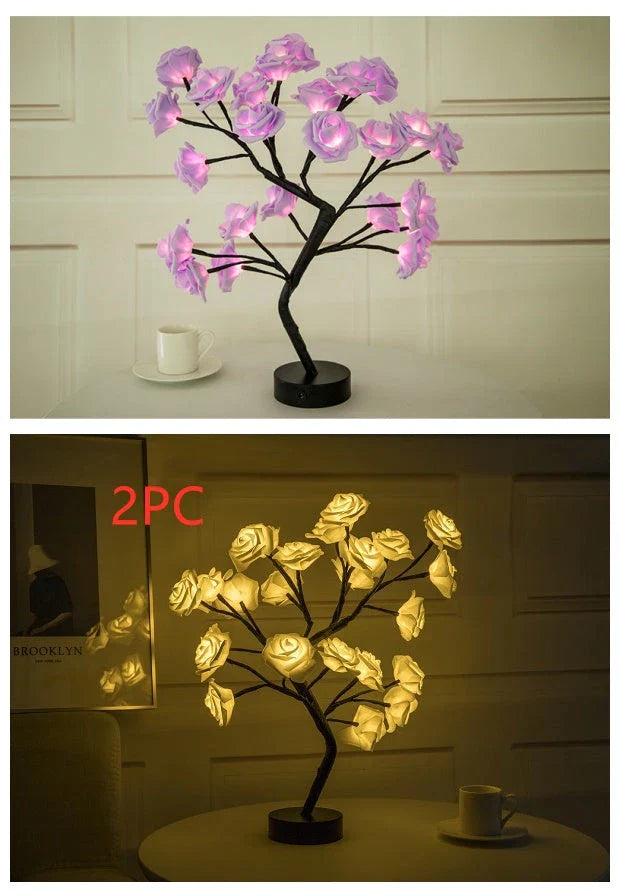 Enchanting Rose Flower Lamp with warm, soothing lighting and USB/battery power options for versatile home decor