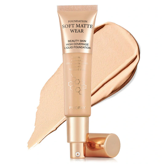 PHOFAY Full Coverage Foundation in various shades, 30ml oil-controlling formula