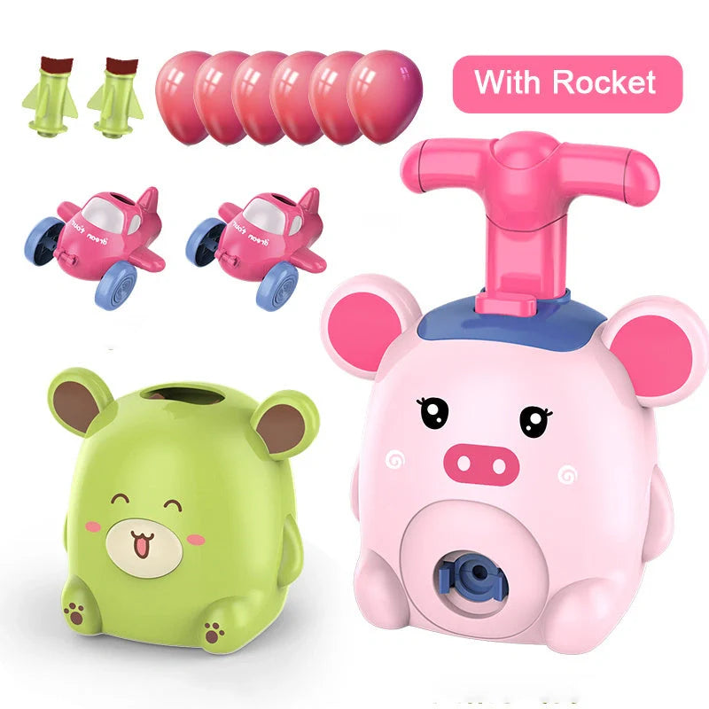 Inertia Flying Power Balloon Car in six vibrant designs, made from safety plastic