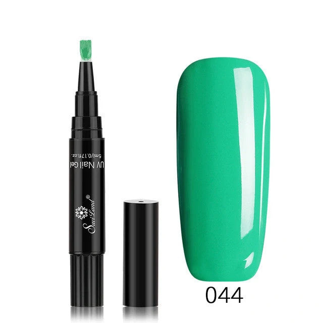 3-in-1 Gel Nail Varnish Pen with Glitter for easy one-step nail art