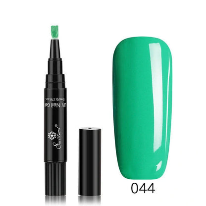 3-in-1 Gel Nail Varnish Pen with Glitter for easy one-step nail art