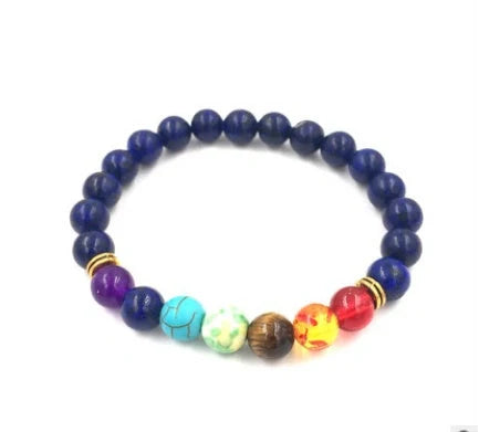 Stylish 8mm Agate Volcanic Stone Chakra Bracelet in various colours