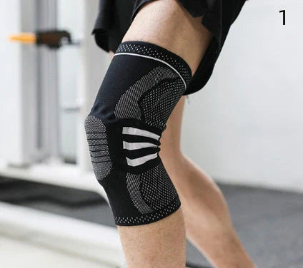 Protective Sports Knee Sleeves for Running and Fitness made of durable nylon material with adjustable strap for customized fit