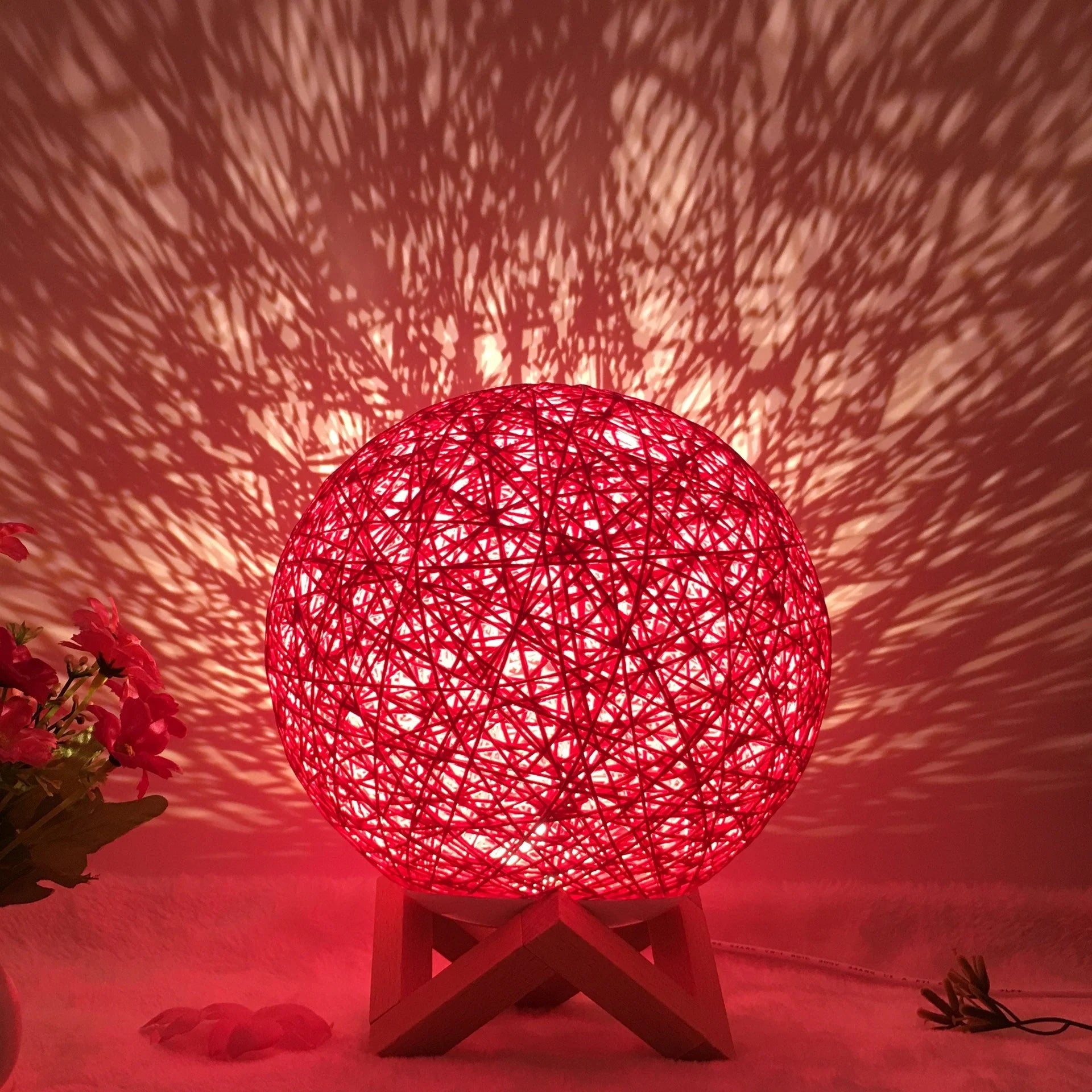 Creative Linen Table Lamp with LED Intelligent USB7 Colour RGB16 Remote Control