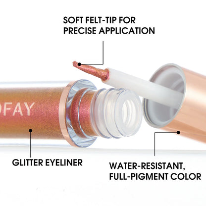 PHOFAY Liquid Glitter Eyeliner Set with 8 vibrant, waterproof shades