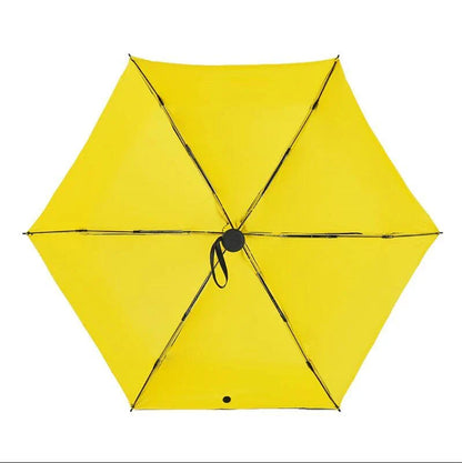 Compact folding umbrella in multiple colours, offering sun protection and windproof design for all-weather use in the UK