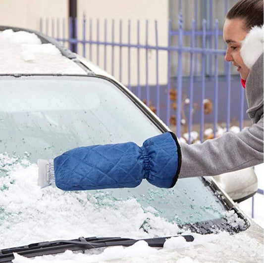 Two premium car ice scrapers with ergonomic handles and unique contoured edges for efficient snow and frost removal