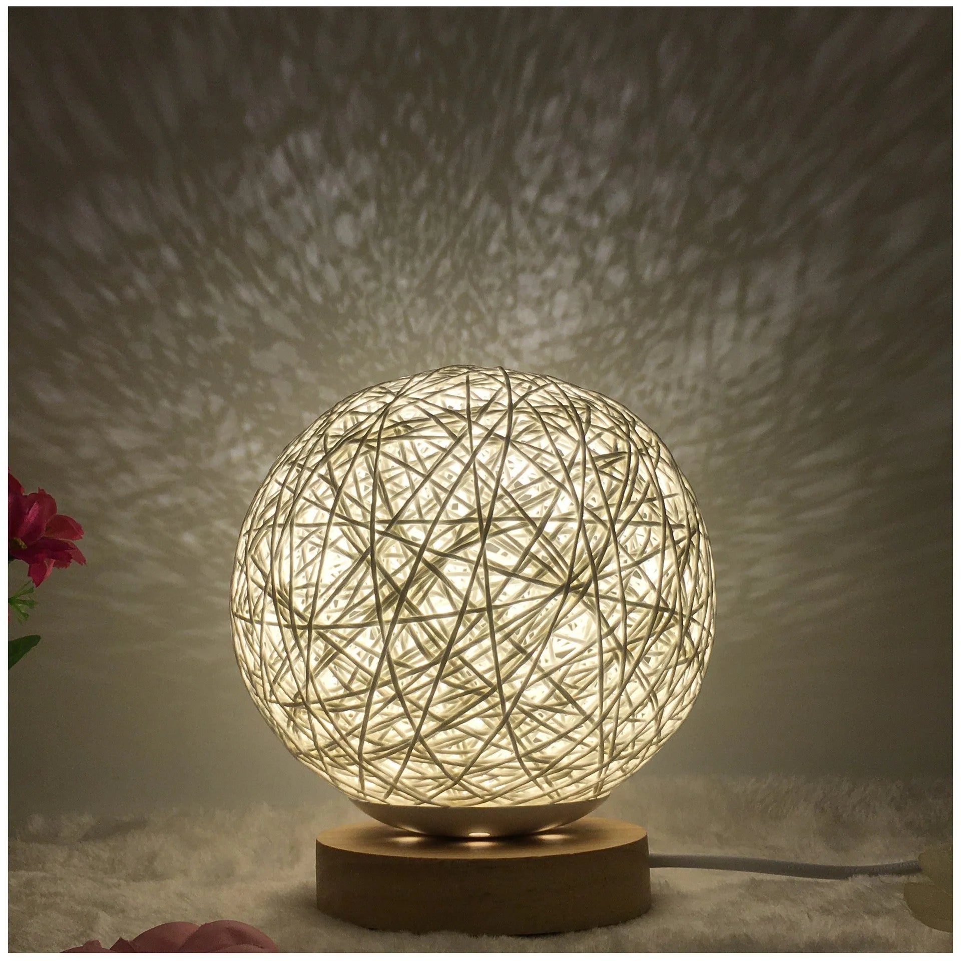 Creative Linen Table Lamp with LED Intelligent USB7 Colour RGB16 Remote Control