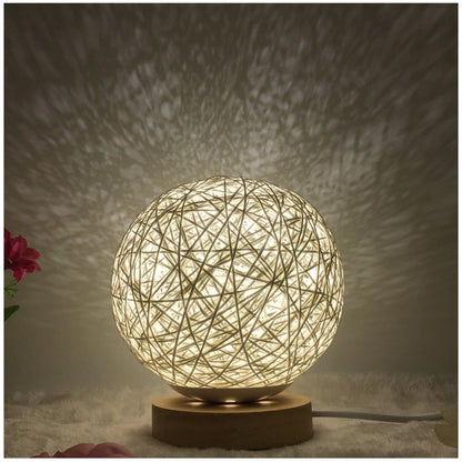 Creative Linen Table Lamp with LED Intelligent USB7 Colour RGB16 Remote Control