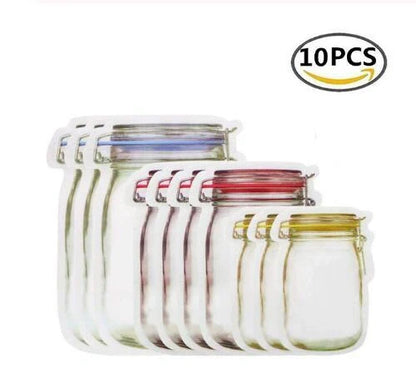 Reusable waterproof sealed snack storage bag with zipper, 1L capacity