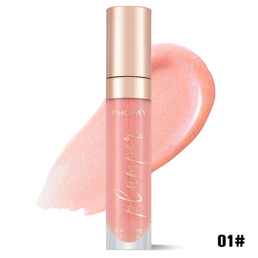 PHOFAY Shiny Lip Plumper Gloss - Volumising Lip Enhancer with Glossy, Radiant Finish