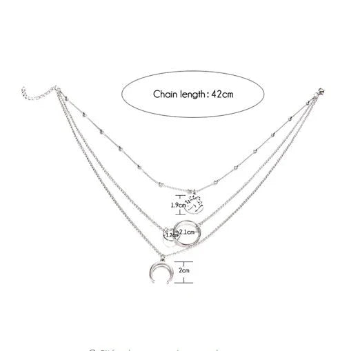 GiftHome UK Captivating Multi-Layer Boho Moon Pendant Necklace