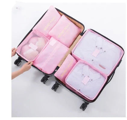 Premium waterproof nylon travel organizer set with mesh panels for easy visibility and organization