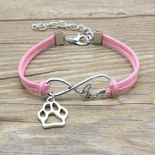 Stylish hand-woven infinity love pet bracelet in various colors for pet owners to express their affection