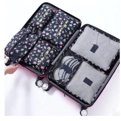 Premium waterproof nylon travel organizer set with mesh panels for easy visibility and organization