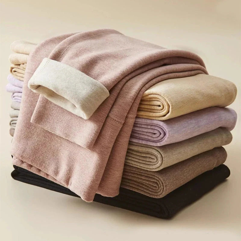 Luxury cashmere and velvet winter leggings for women in various colours