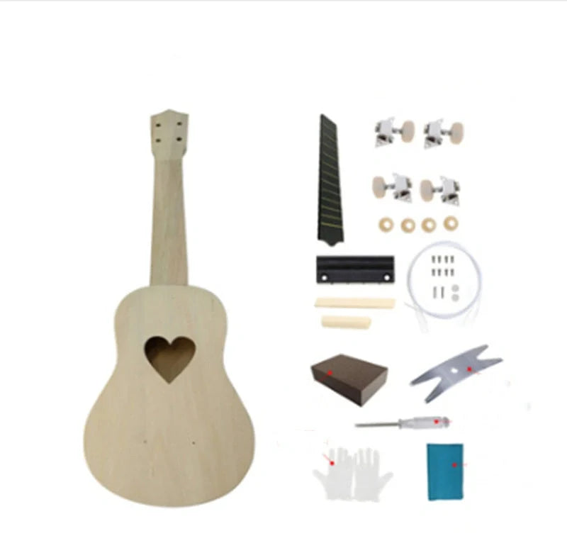 Hand-painted cherry blossom ukulele for beginners with durable basswood construction