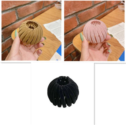 Velvet bird's nest hair ring hairpin in various colours for stylish ponytails
