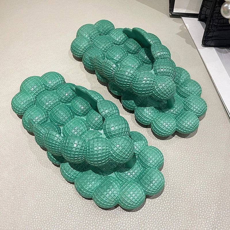 Women's PVC herringbone design bubble slippers in various colours