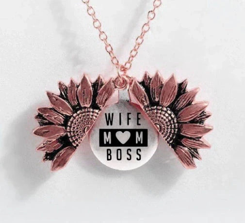 Elegant Sunflower Double-layer Lettering Necklace in various colours