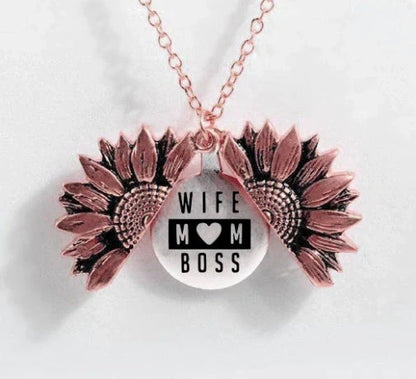Elegant Sunflower Double-layer Lettering Necklace in various colours