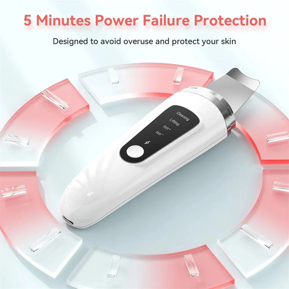 Ultrasonic Skin Scrubber in white for deep facial cleansing and blackhead removal