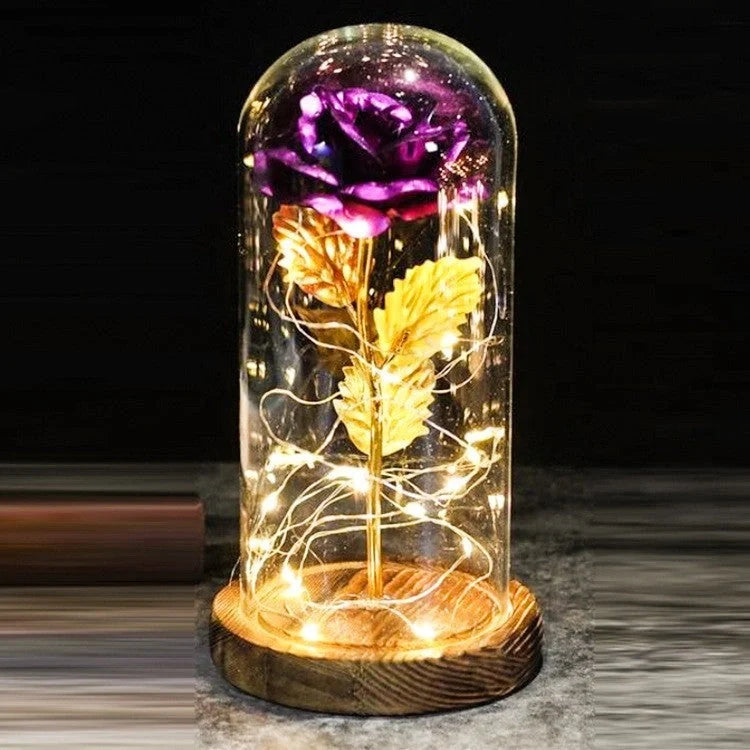Immortal simulation rose with luminous LED ornament in various colours for wedding and party decor