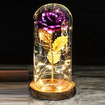 Immortal simulation rose with luminous LED ornament in various colours for wedding and party decor