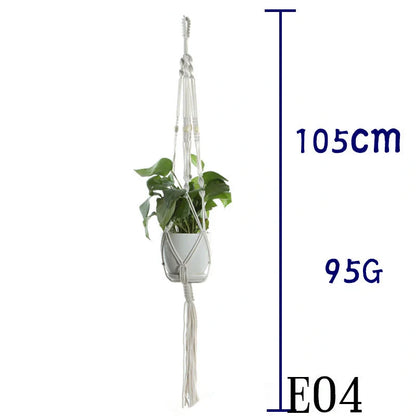 Stylish hanging cotton rope plant holder for indoor and outdoor decoration