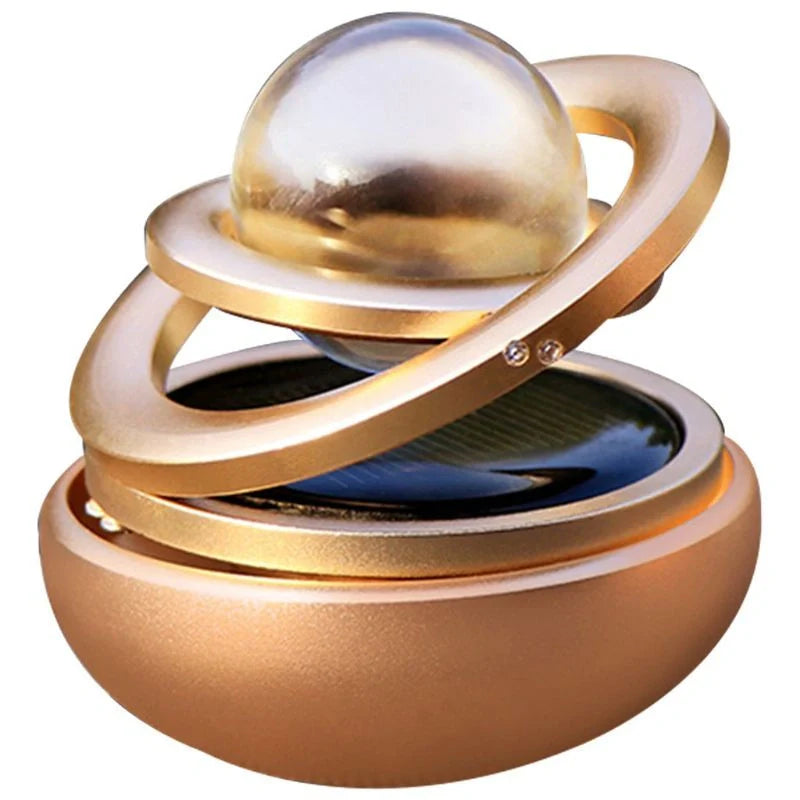 Solar Interstellar Double-ring Rotating Car Aromatherapy Diffuser in various colours
