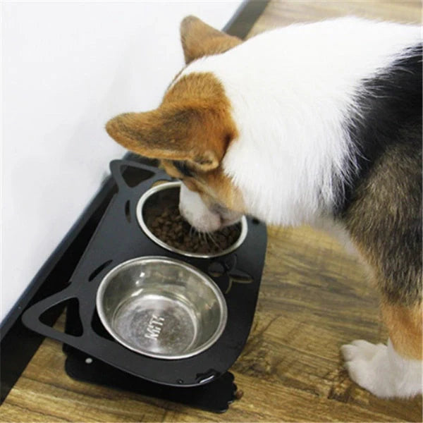 Stainless steel anti-spill pet feeding bowl in various colors