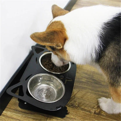 Stainless steel anti-spill pet feeding bowl in various colors