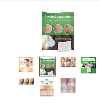 Discreet tea tree spot patches to fade acne marks and blemishes, with a transparent and ultra-thin design for natural-looking coverage.