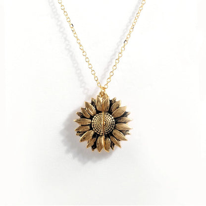 Elegant Sunflower Double-layer Lettering Necklace in various colours