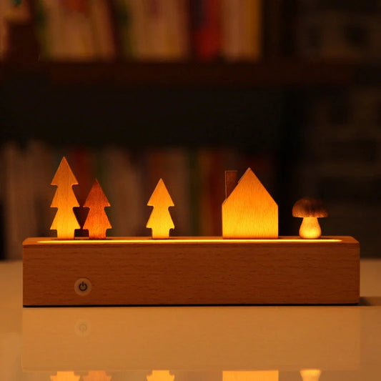LED Forest Hut Night Light with romantic design and energy-efficient LED technology