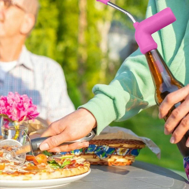 Slick Sipping Straw - Premium Stainless Steel and Plastic Party Accessory for Smooth, Fast-Flowing Beverage Enjoyment