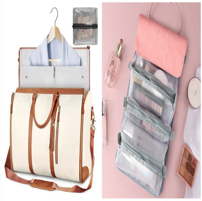 Versatile travel duffel bag for women with waterproof and foldable design, available in various color options
